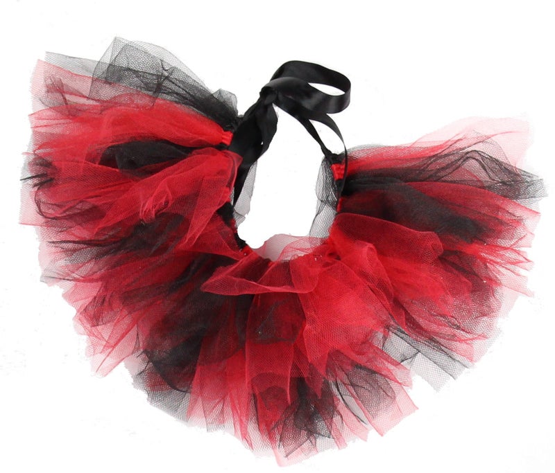 PAWPATU Team Spirit Tulle Tutu for X-Large Dogs, Handcrafted in USA, Red and Black